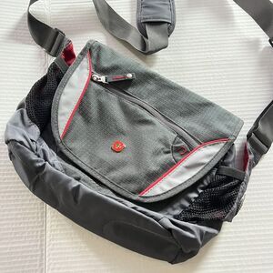 Swiss Army knife Sling Crossbody Bag Black Gray Red 12"X 8"